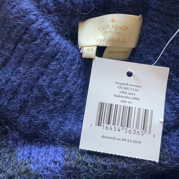 NWT Kate Spade Navy Leopard Sweater - Picture 4 of 5